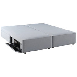 Hypnos Firm Edge 4 Drawer Divan Storage Bed with Laptop Safe, Double Linoso Sky